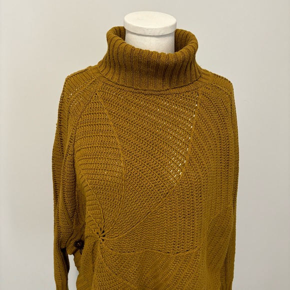 Anthropologie Angel Of The North Harvest Moon Poncho Sweater Cotton Knit Size XS - Picture 6 of 16